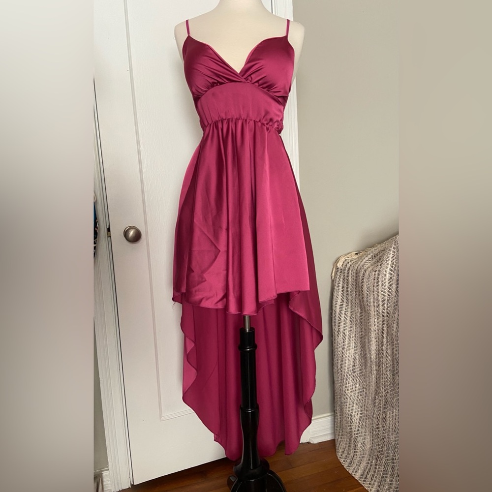 Italy Ibiza Spring Date Night Dress Hi Lo  -SM 2/4 Pink Barbie Valentines